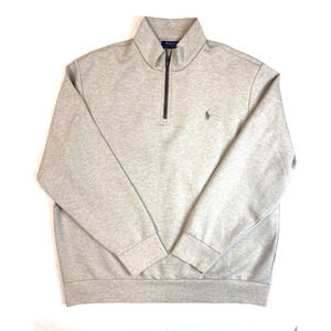 Polo Ralph Lauren 1/4 Zip Sweater Shirt Men's Size 2XL Beige Logo Long Sleeve